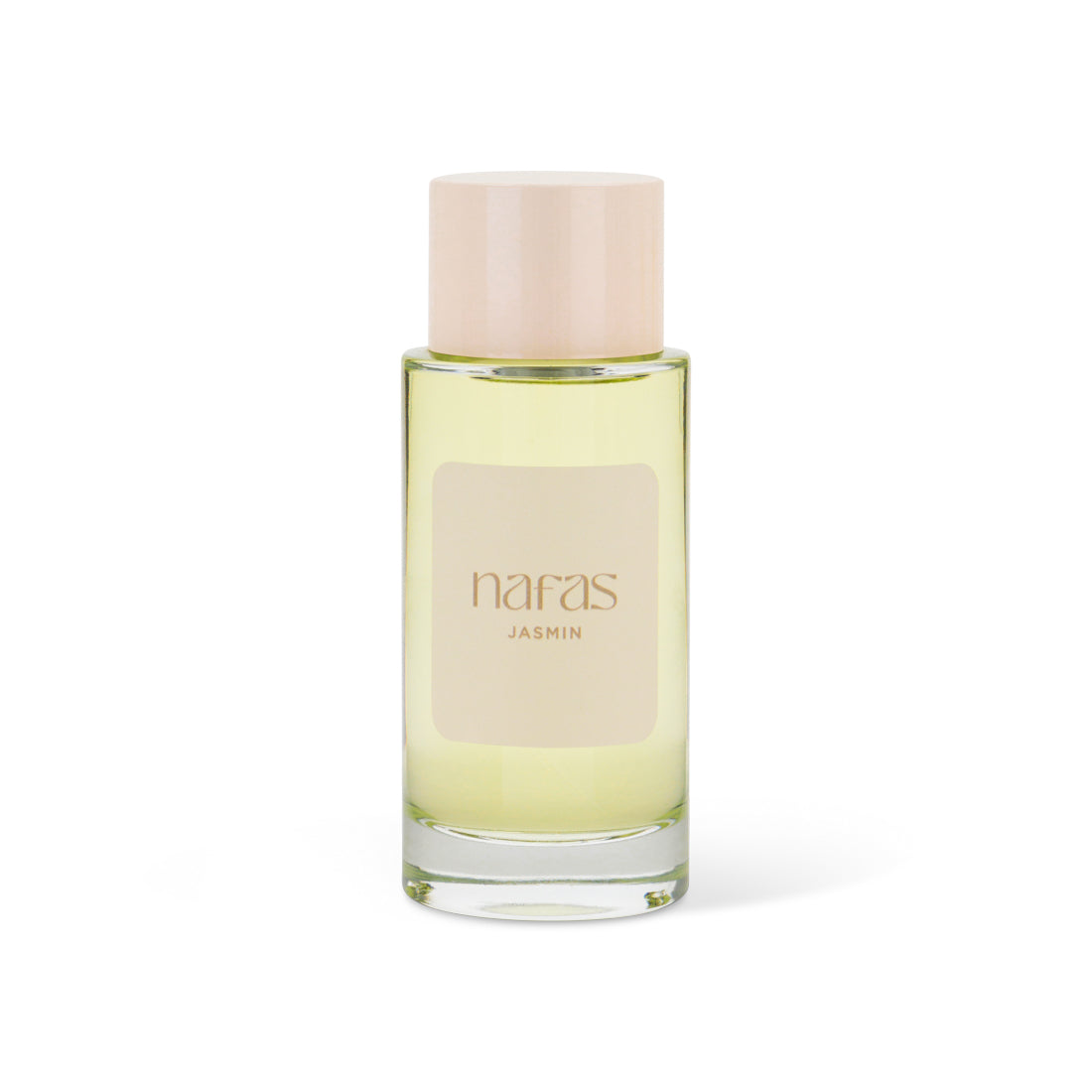 Nafas by Noor Jasmin Extrait de Parfum 100ml, clear glass bottle with cream cap and blush label